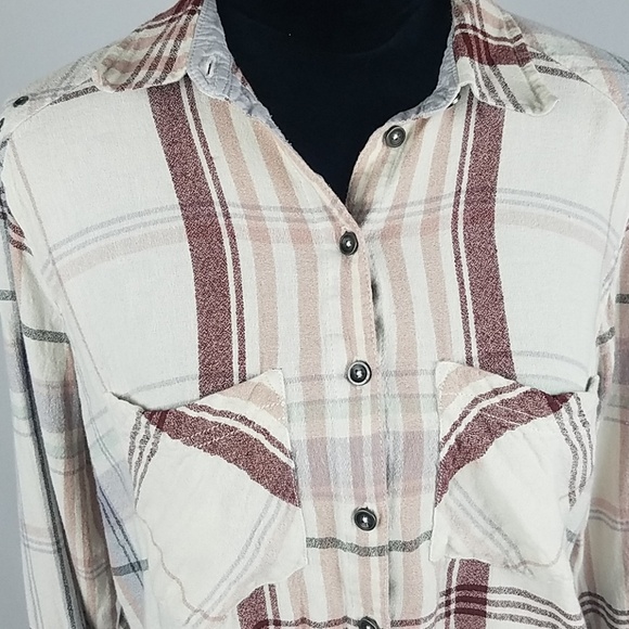 Free People XS Wesley plaid button down shirt - Picture 2 of 5